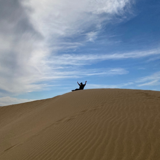 Sand sledding